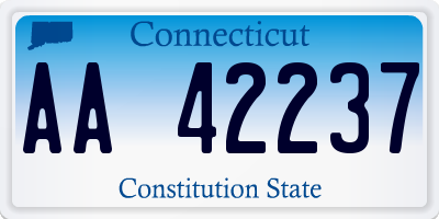 CT license plate AA42237