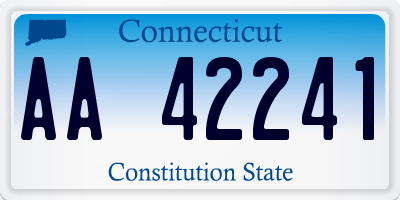CT license plate AA42241