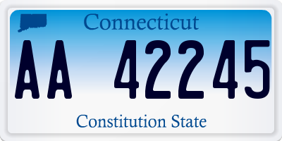 CT license plate AA42245