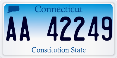 CT license plate AA42249