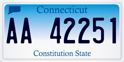 CT license plate AA42251