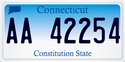 CT license plate AA42254