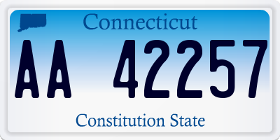 CT license plate AA42257