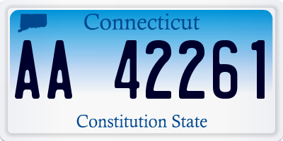 CT license plate AA42261