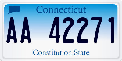 CT license plate AA42271