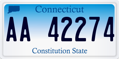 CT license plate AA42274
