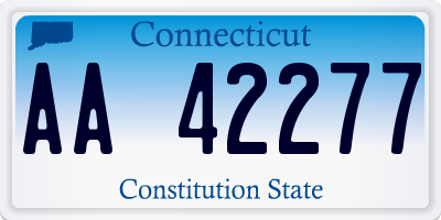 CT license plate AA42277