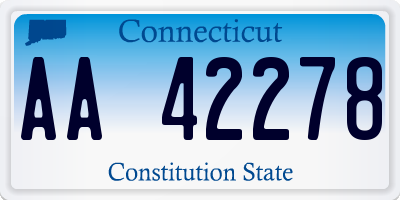 CT license plate AA42278