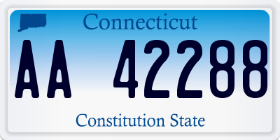 CT license plate AA42288