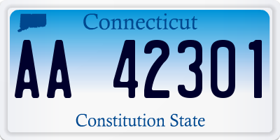 CT license plate AA42301