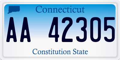 CT license plate AA42305