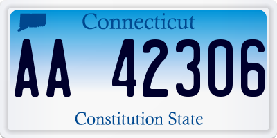 CT license plate AA42306