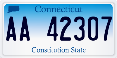 CT license plate AA42307