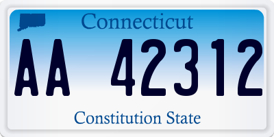 CT license plate AA42312
