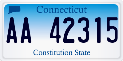 CT license plate AA42315