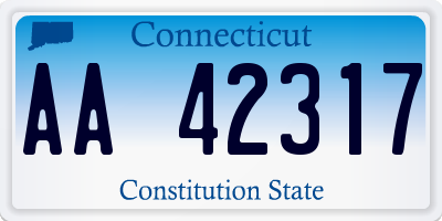 CT license plate AA42317