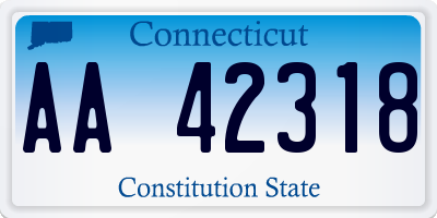 CT license plate AA42318