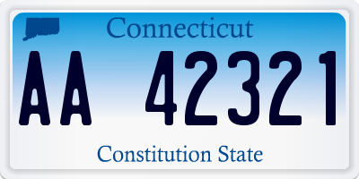 CT license plate AA42321