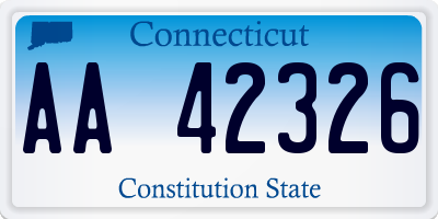 CT license plate AA42326