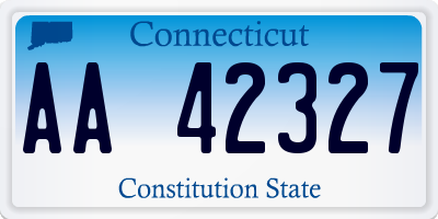 CT license plate AA42327