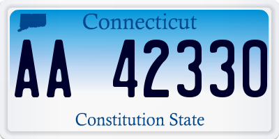 CT license plate AA42330