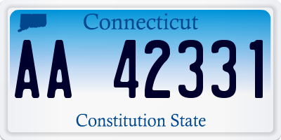 CT license plate AA42331