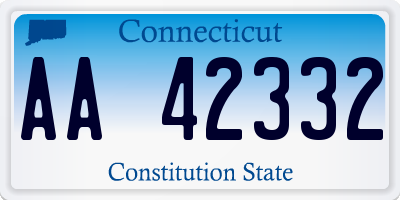 CT license plate AA42332