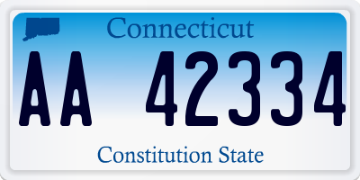 CT license plate AA42334