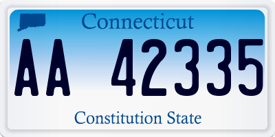 CT license plate AA42335