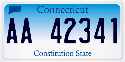 CT license plate AA42341