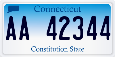 CT license plate AA42344