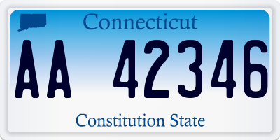 CT license plate AA42346