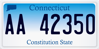 CT license plate AA42350