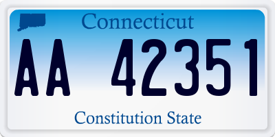 CT license plate AA42351