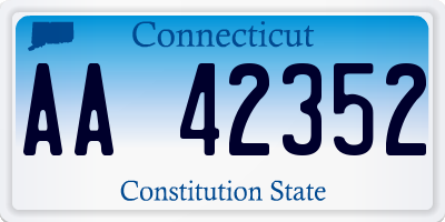 CT license plate AA42352