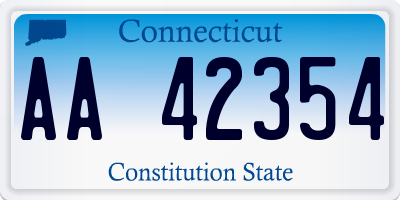 CT license plate AA42354