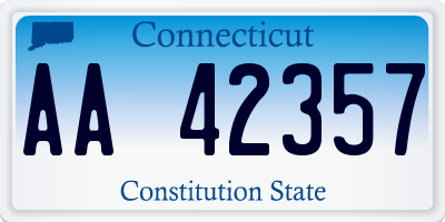 CT license plate AA42357