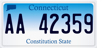 CT license plate AA42359