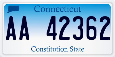 CT license plate AA42362