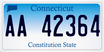 CT license plate AA42364