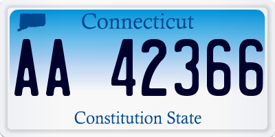 CT license plate AA42366