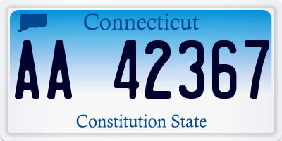 CT license plate AA42367