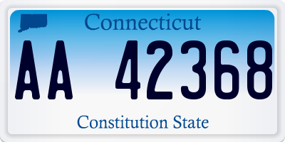 CT license plate AA42368