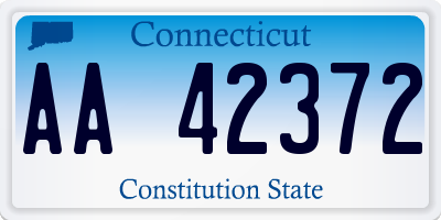 CT license plate AA42372