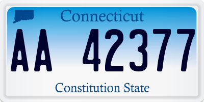 CT license plate AA42377