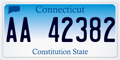 CT license plate AA42382