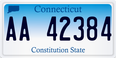 CT license plate AA42384