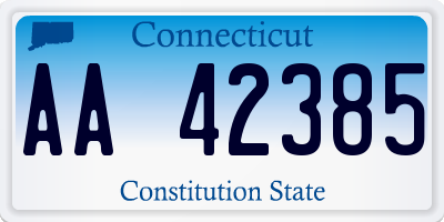CT license plate AA42385