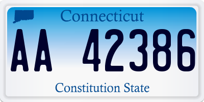 CT license plate AA42386