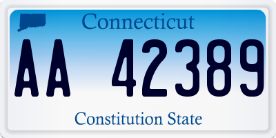 CT license plate AA42389